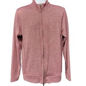 RYE‎ 51 Small Batch Lg Heathered Red Double Zipper Zip Up Sweater Jacket  J454